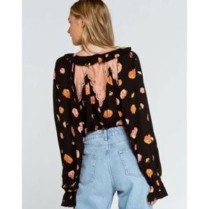 Free People Poppy Printed Bodysuit Top NWT Sz. S